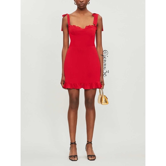 ❌[SOLD]❌Reformation Christine Dress || Lipstick - Picture 4 of 16